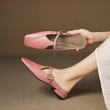 Hephzibah — Buckle T-Strap Flat Mules