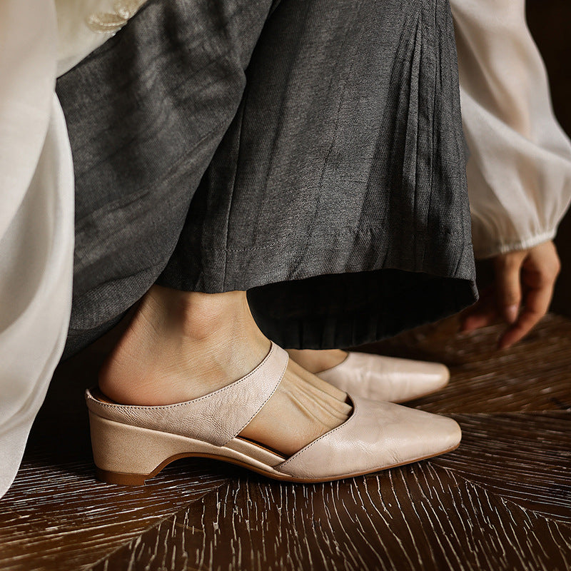 Oriana — Square-Toe Wedge Mules