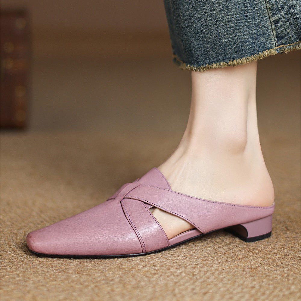 Walburga — Twist-Front Flat Mules
