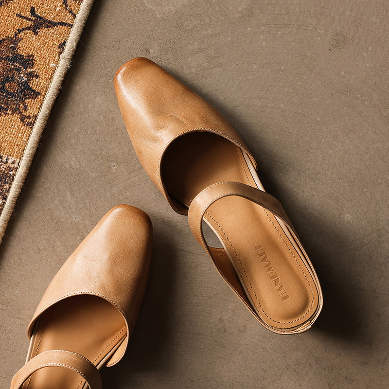 Oriana — Square-Toe Wedge Mules