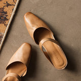 Oriana — Square-Toe Wedge Mules