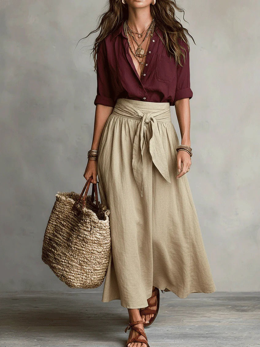 Maren — Burgundy and Beige
