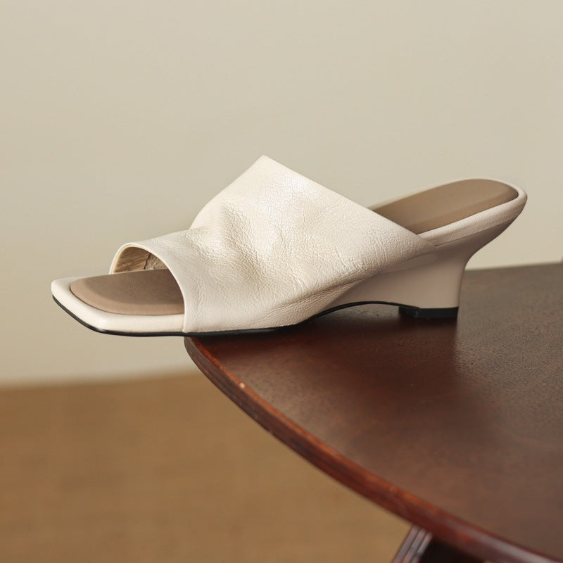 Rosario — Open-Toe Wedge Slide Mules