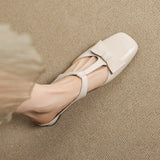 Ludovica — Bow T-Bar Low-Heel Mules