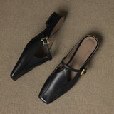 Hephzibah — Buckle T-Strap Flat Mules