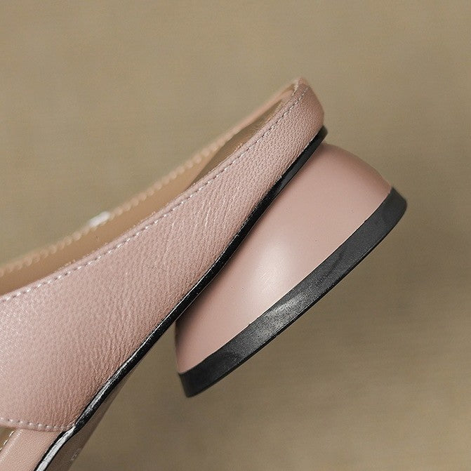 Ludovica — Bow T-Bar Low-Heel Mules