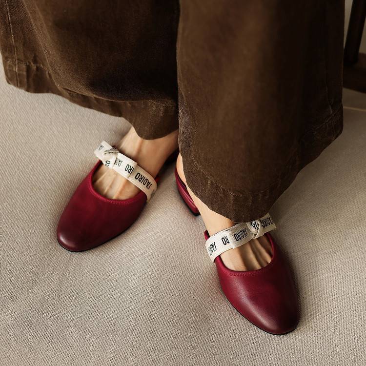 Tiziana — Ribbon-Bow Flat Mules