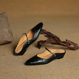 Zelie — Pointed Mary Jane Flat Mules