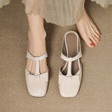 Ludovica — Bow T-Bar Low-Heel Mules