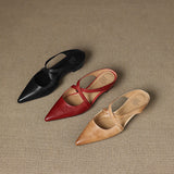 Palmira — Pointed Cross-Strap Flat Mules