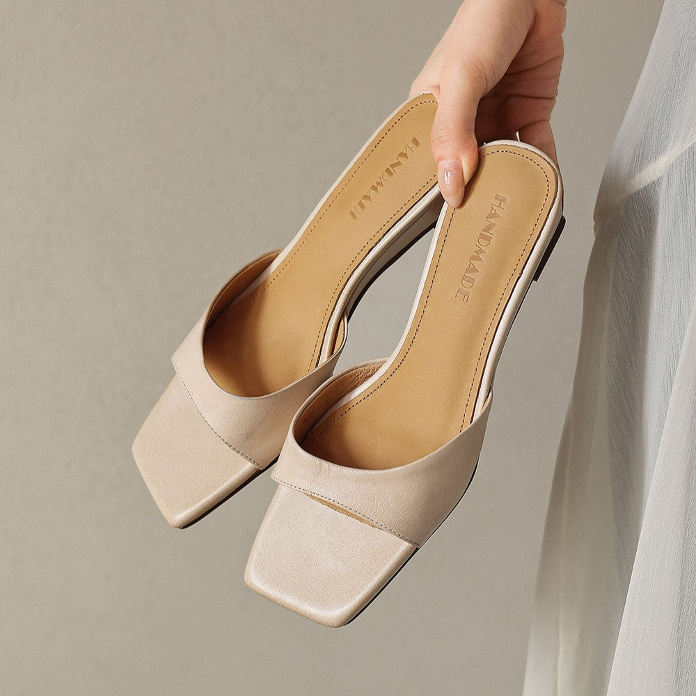 Silvana — Square Open-Toe Wedge Slides