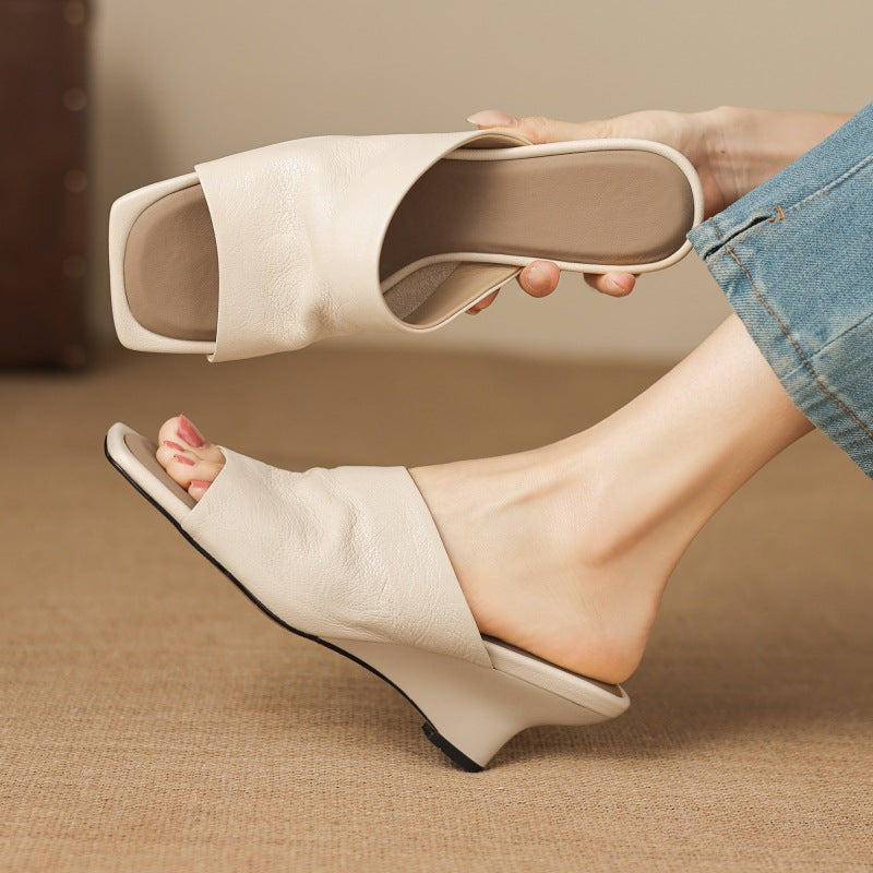 Rosario — Open-Toe Wedge Slide Mules