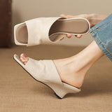 Rosario — Open-Toe Wedge Slide Mules