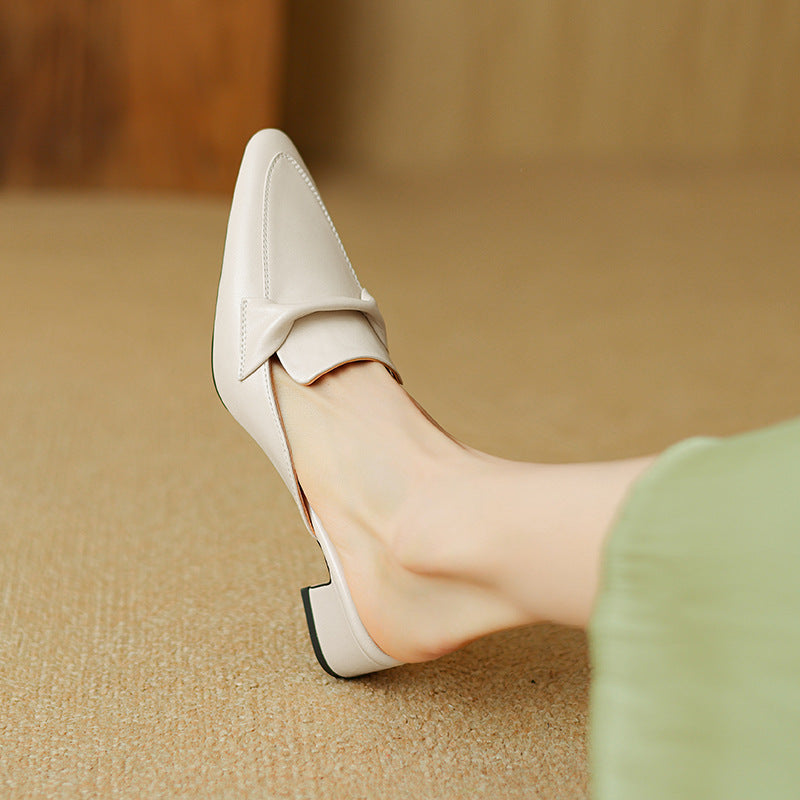 Zoya — Knot-Front Pointed Block-Heel Mules