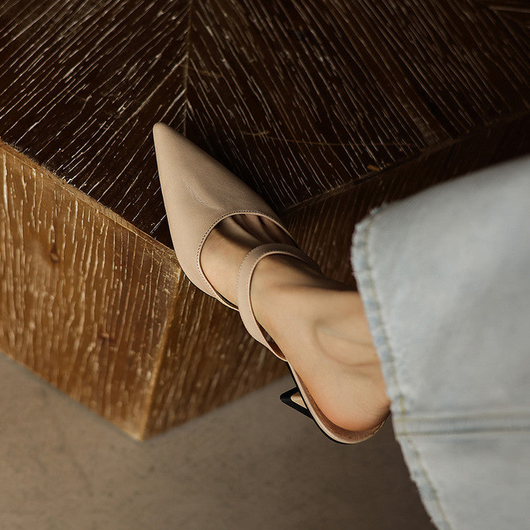 Quinta — Pointed Sculpted-Heel Mules