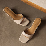 Silvana — Square Open-Toe Wedge Slides