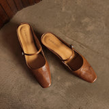 Lilla — Buckle-Strap Block-Heel Mules