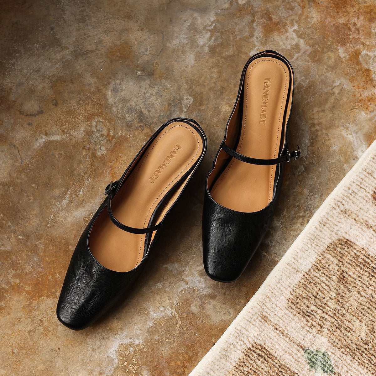Lilla — Buckle-Strap Block-Heel Mules