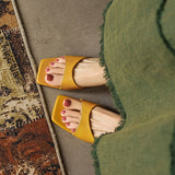 Silvana — Square Open-Toe Wedge Slides