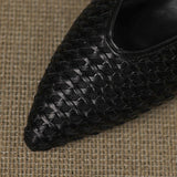 Marta — Woven Kitten-Heel Mules