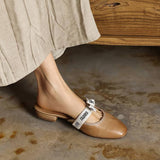 Tiziana — Ribbon-Bow Flat Mules
