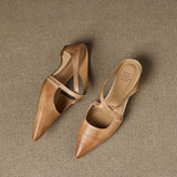 Palmira — Pointed Cross-Strap Flat Mules