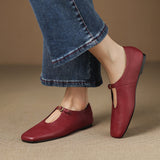 Elspeth — High-Vamp Mary Jane Flat - Claret
