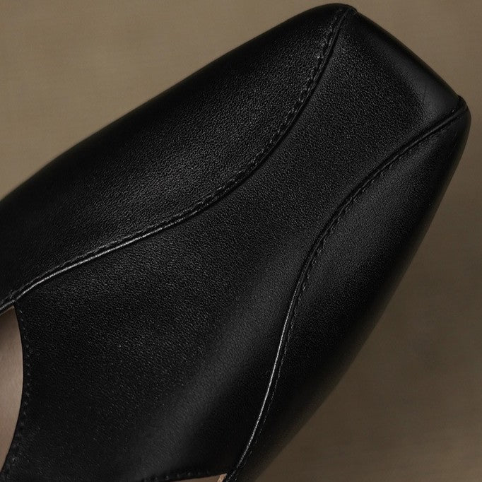 Hephzibah — Buckle T-Strap Flat Mules