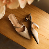 Quinta — Pointed Sculpted-Heel Mules