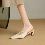 Ersa Genuine Leather Slingbacks - Beige