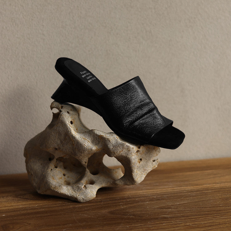 Teresa — Wide-Strap Heeled Slide Mules