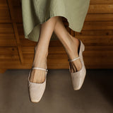 Lilla — Buckle-Strap Block-Heel Mules