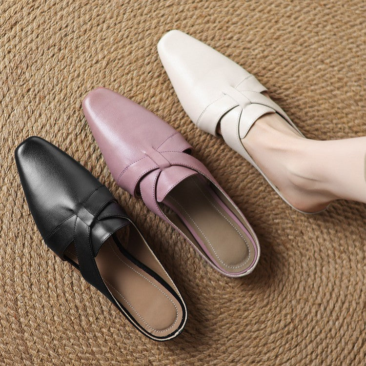 Walburga — Twist-Front Flat Mules