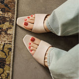 Hanako — Open-Toe Low-Heel Slides