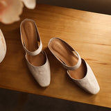 Oriana — Square-Toe Wedge Mules