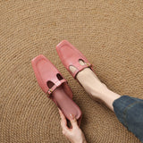 Zaira — Square-Toe T-Strap Mules