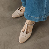 Zaria — T-Bar Block-Heel Mules