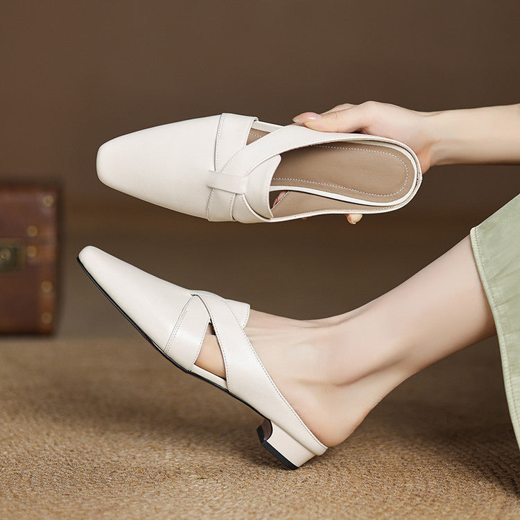 Walburga — Twist-Front Flat Mules