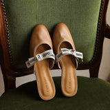 Tiziana — Ribbon-Bow Flat Mules