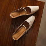 Lilla — Buckle-Strap Block-Heel Mules