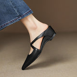 Palmira — Pointed Cross-Strap Flat Mules