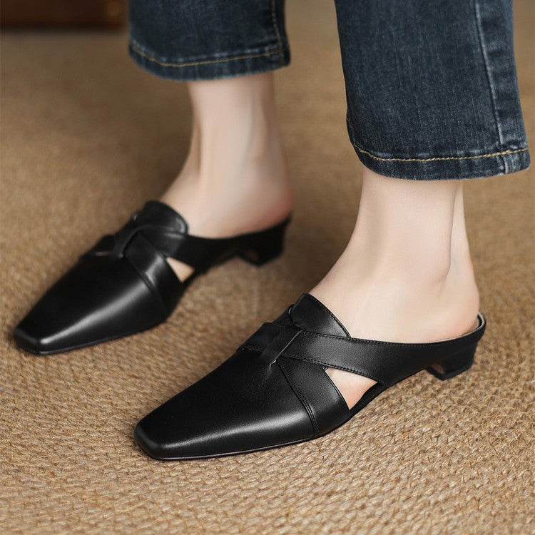 Walburga — Twist-Front Flat Mules