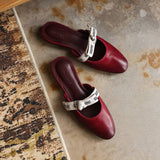 Tiziana — Ribbon-Bow Flat Mules