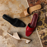 Hanako — Open-Toe Low-Heel Slides