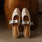 Tiziana — Ribbon-Bow Flat Mules
