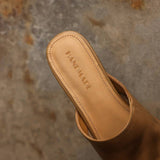 Fabienne — Smooth Square-Toe Wedge Mules