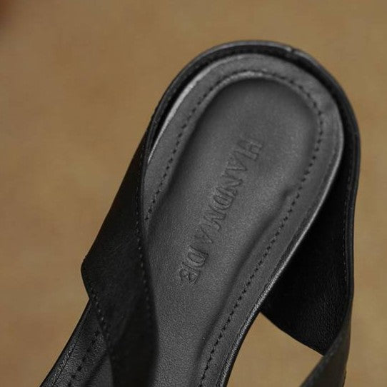 Natalia — Cross-Strap Flat Mules