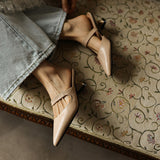 Quinta — Pointed Sculpted-Heel Mules