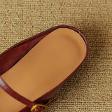 Selina — Mary Jane Strap Flat Mules