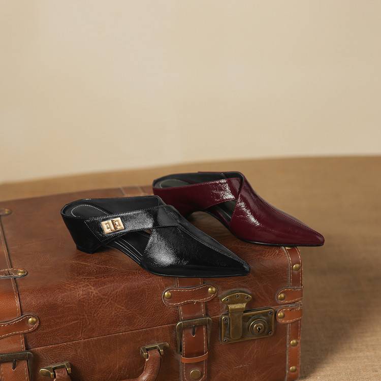Irina — Cut-Out Buckle Pointed Mules